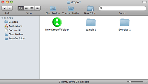 Image of a new dropoff folder